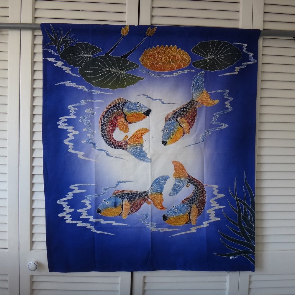 New Unframed folk painting. No two pieces of batik